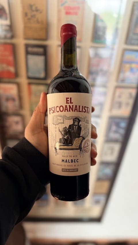 Botella de El Psicoanalista Malbec, vino tinto 100% Malbec de Tupungato, Valle de Uco, disponible en La Cava del Tosco